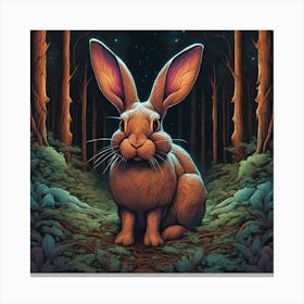 Rabbit In The Woods 36 Canvas Print