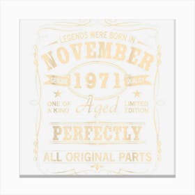 Vintage November 1971 Birthday Canvas Print