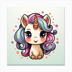 Unicorn With Rainbow Mane 48 Canvas Print