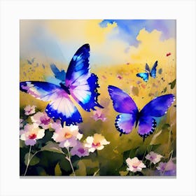 Butterflies In The Meadow 2 Canvas Print