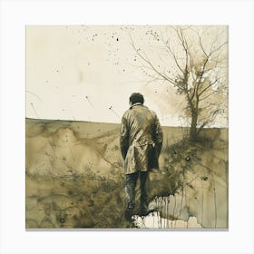 Man Walking Down A Path Canvas Print