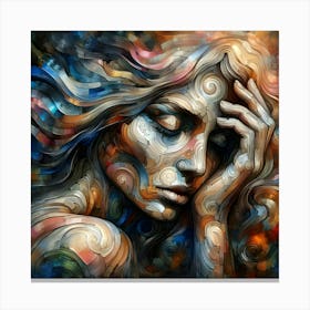 Colorful Abstract Woman Portrait - Modern Wall Art Print Canvas Print