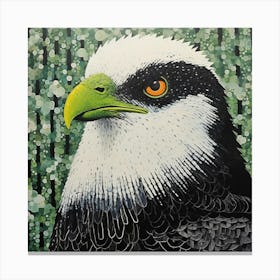Ohara Koson Inspired Bird Painting Eagle 3 Square Canvas Print