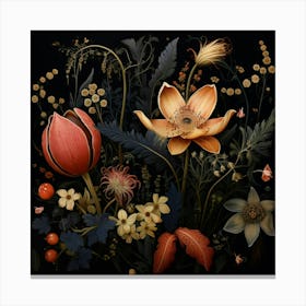 Flowers In The Dark Canvas Print