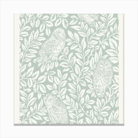 Owls And Leaves Wallpaper Canvas Print