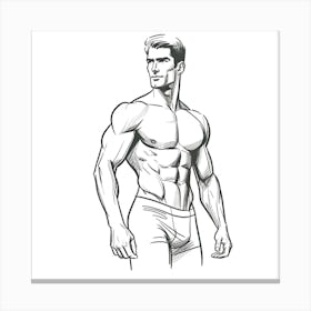 Muscular Man In Underwear Canvas Print