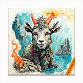 Goat Of Fire 5 Canvas Print