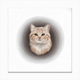 Cat In A Hole Canvas Print