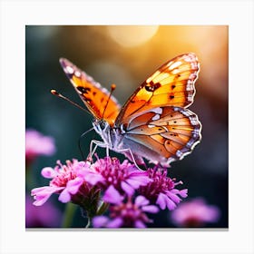 Butterfly On A Flower art print 1 Canvas Print