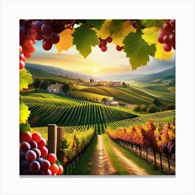 Vineyards In Tuscany 15 Canvas Print