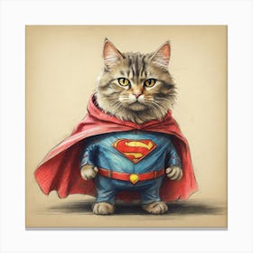 Superman Cat 8 Canvas Print