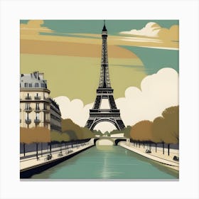 Vintage Paris Eiffel Tower 1 Canvas Print