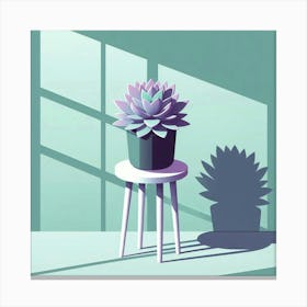 Succulents In A Pot Canvas Print