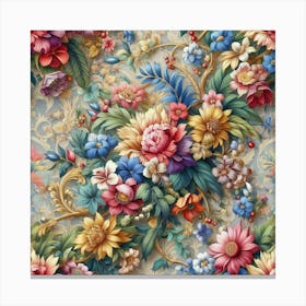 Floral Wallpaper Canvas Print