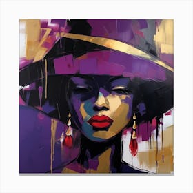 Woman In A Hat 21 Canvas Print