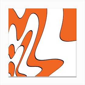 Abstract Orange And White Wavy Pattern Canvas Print