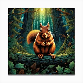 Squirrel In The Forest 173 Canvas Print