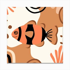 water Cartoon Fish Canvas Print