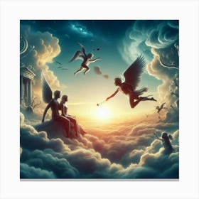 Angels In The Clouds 1 Canvas Print