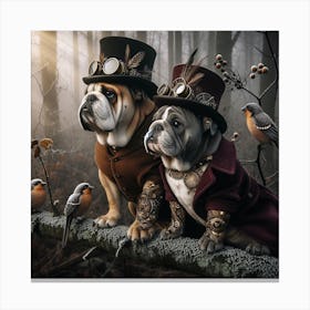 Steampunk Bulldogs Canvas Print