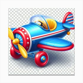 Toy Airplane Png Clipart Canvas Print