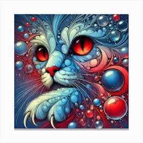 Cat With Bubbles Canvas Print