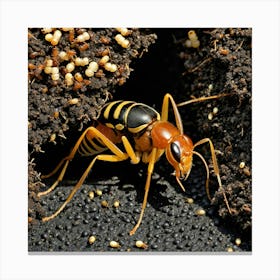 Ants Insects Colony Worker Queen Soldier Antennae Mandibles Exoskeleton Legs Thorax Abdom Canvas Print