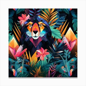 Lion In The Jungle 16 Canvas Print