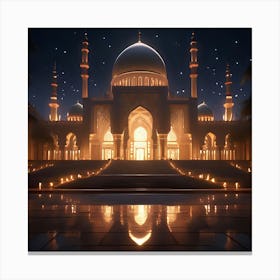 Islamic Mosque At Night 4 Canvas Print