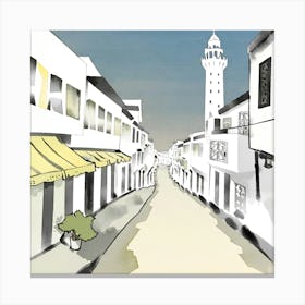 Street Scene morocco ink style Canvas Print