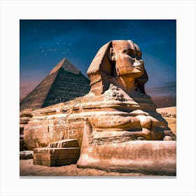 Sphinx And Pyramids Leinwandbild