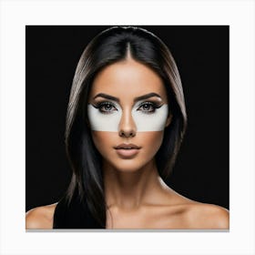 Beautiful Woman With White Face Paint Canvas Print