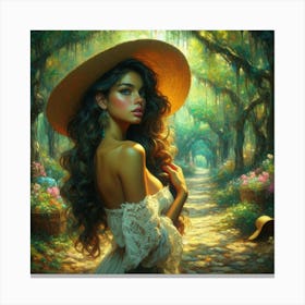 Woman In A Hat12 Canvas Print