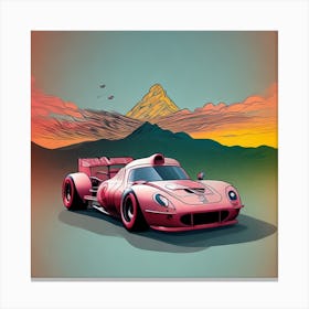 Pink Racing Car Canvas Print