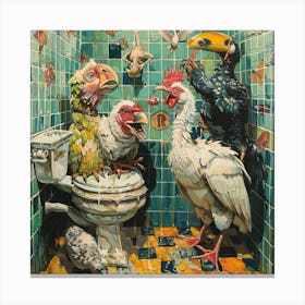 'Birds In The Bathroom' Canvas Print