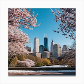 Cherry Blossoms In The Park Canvas Print