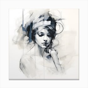 Modern Elegance: Nordic-Inspired Etching Art Canvas Print