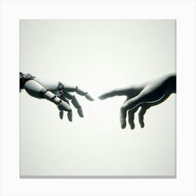 Two Hands Reaching For Each Other Canvas Print