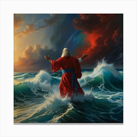 Jesus In The Waves 1 Canvas Print