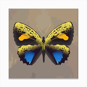 Mechanical Butterfly The Callicore Aegina On A Beige Background Canvas Print