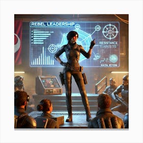 A Sci Fi Depiction Of Maya Ryen Demonstrating Her Rebel Leadership Canvas Print