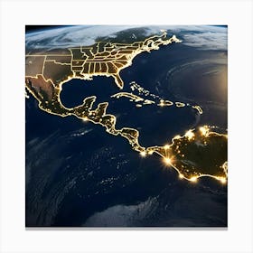 Earth At Night 15 Canvas Print