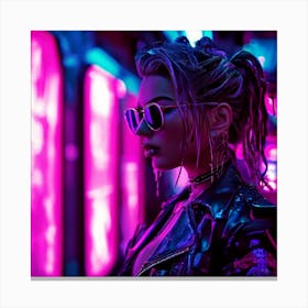 Neon Girl Canvas Print