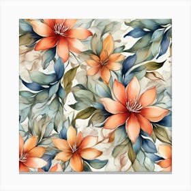 Watercolor Floral Pattern 1 Canvas Print