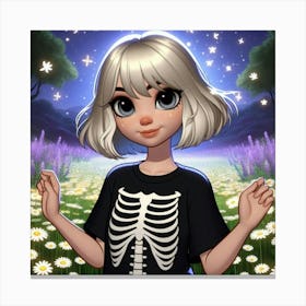 Skeleton Girl Canvas Print