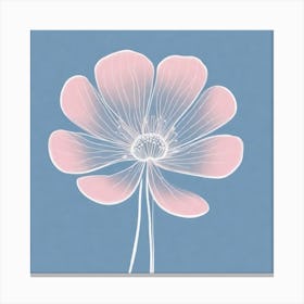 A White And Pink Flower In Minimalist Style Square Composition 479 Canvas Print