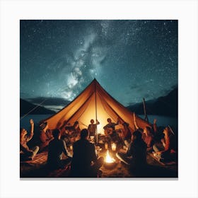 Camping Under The Stars 3 Canvas Print