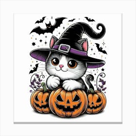 Cute Halloween Kitten Canvas Print