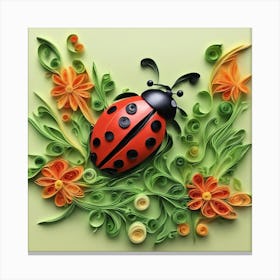 Ladybug Quilling Canvas Print