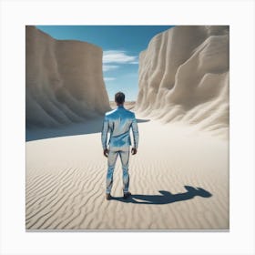 Man Standing In Sand 4 Canvas Print